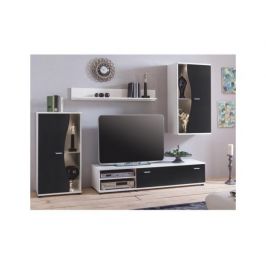 Obývací stěna Matelas, bílá / černá
