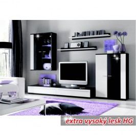 Obývací stěna s LED osvětlením ve stylovém provedení bílá CANES