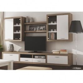 Obývací stěna s moderním LED osvětlením v dekoru dub sonoma Cancan NEW 3