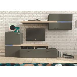 Obývací stěna v trendy jednoduchém designu šedá JET