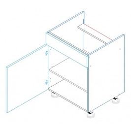 Skříňka dolní na varnou desku se záslepkou JUSTÝNA lak D60 PC levá